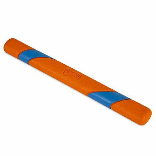 Orange and blue Chuckit fetch stick toy for dogs.