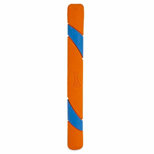 Orange and blue dog toy stick